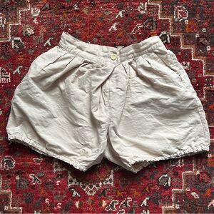 Tsumori Chisato Cream Relaxed Cotton Pleat Front Shorts